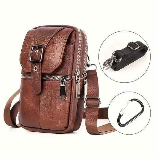 Men’s Genuine Leather Waist Bag Wallet