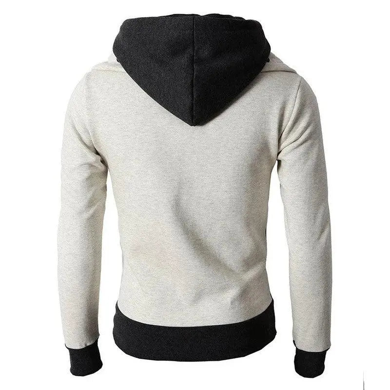 Chaqueta con capucha con cremallera para hombre, sudadera casual delgada, chaqueta deportiva falsa de dos piezas