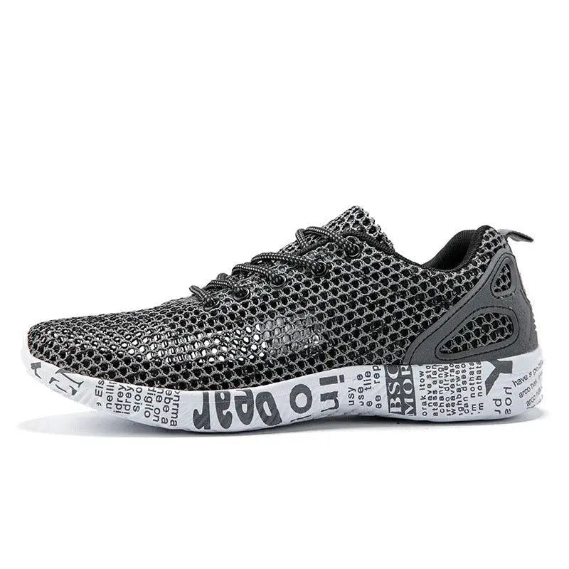 Zapatos casuales para hombre, zapatillas transpirables, zapatos de tabla calados con cordones
