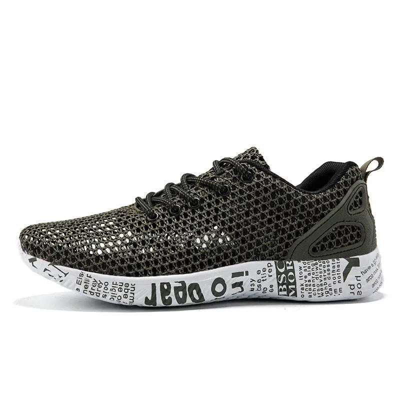 Zapatos casuales para hombre, zapatillas transpirables, zapatos de tabla calados con cordones
