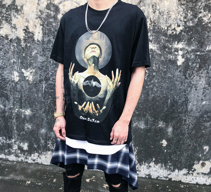 American Streetwear Dark Style T-Shirt with Print