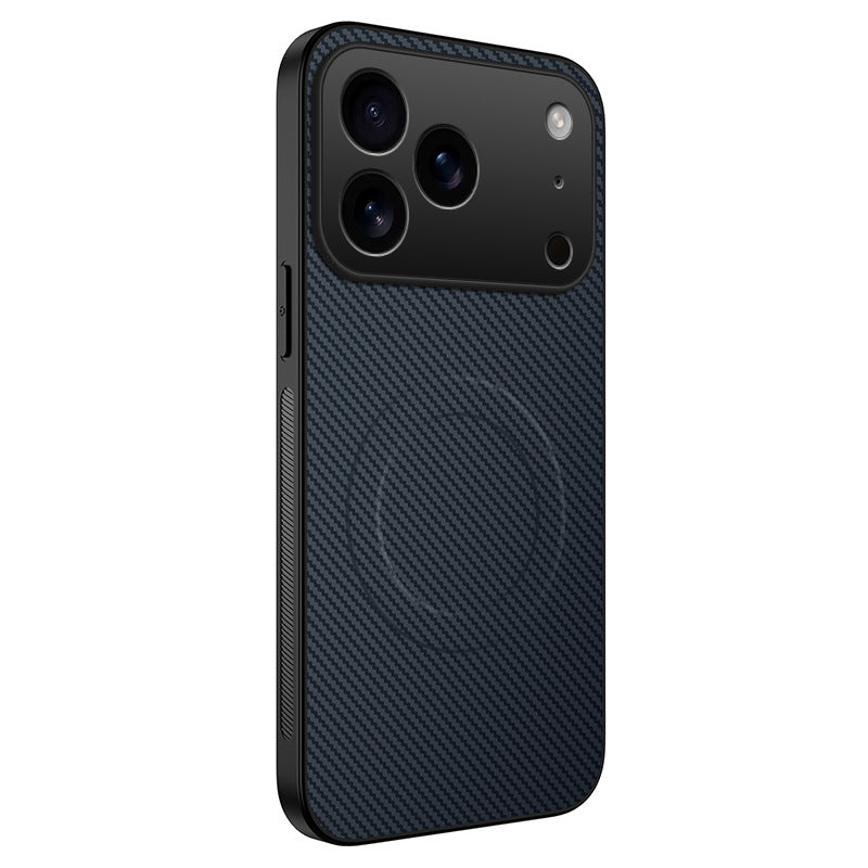 Carbon-fiber-pattern Magnetic Phone Case Matte Protective Cover