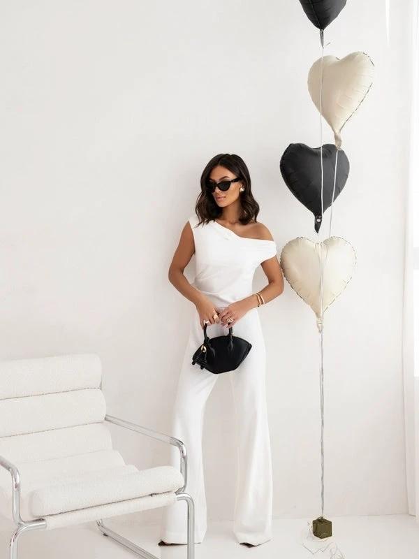 Sexy Jumpsuits For Women Falling Straps Business Rompers Elegant Straight Long Pants Rompers Fastened With A Zipper On The Side.