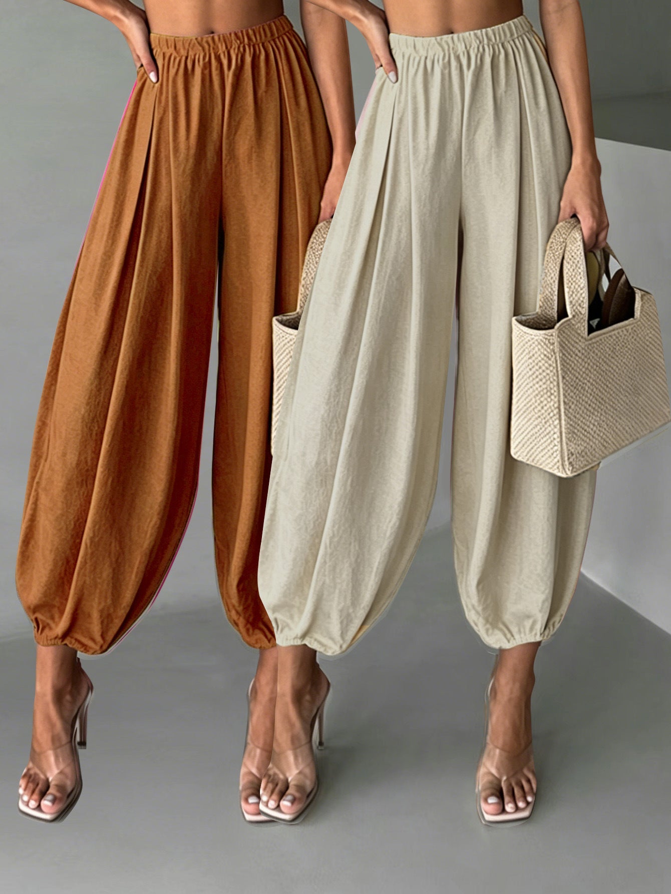 2-piece Set Fashionable Air Pants For Womencasual Yoga Wide-leg Pants