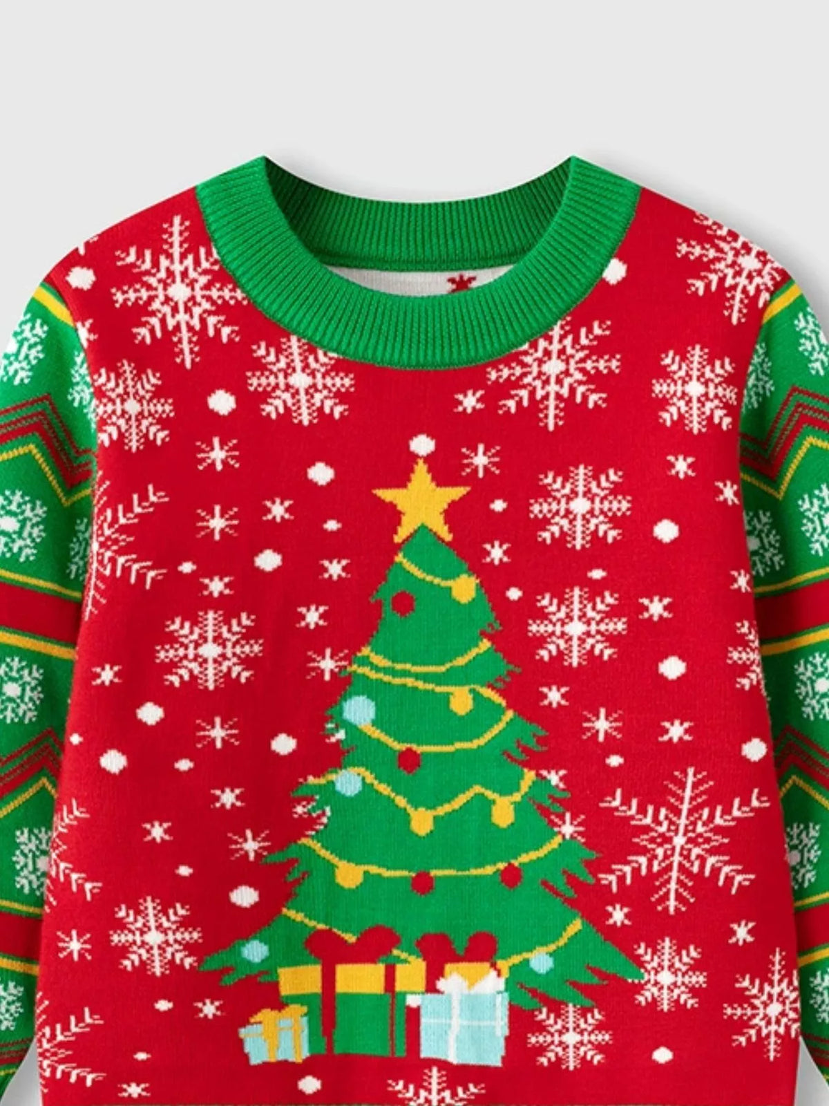 Children's Christmas Tree Round Neck Sweater