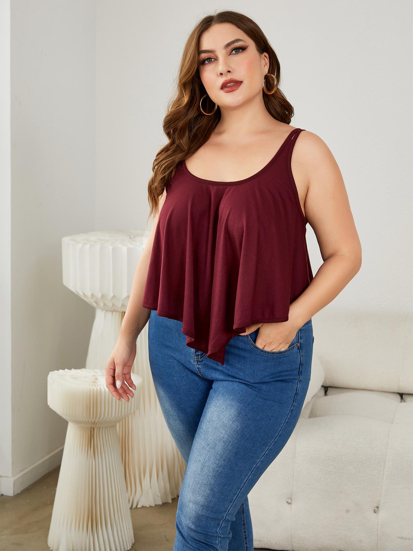 Camisola de tirantes dobles con cuello redondo para tallas grandes. Ver tabla de tallas en "más detalles"