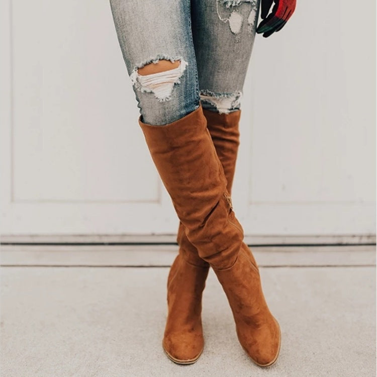 Side Zip Over-the-Knee Boots