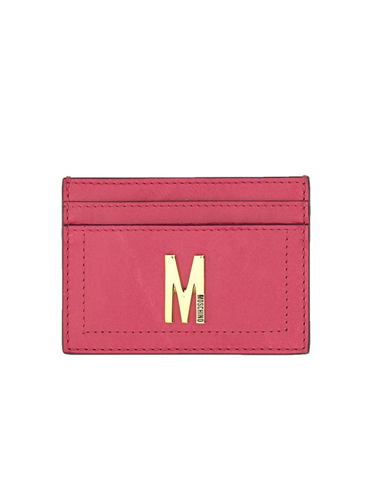Moschino Women Card Holder With Gold Plaque