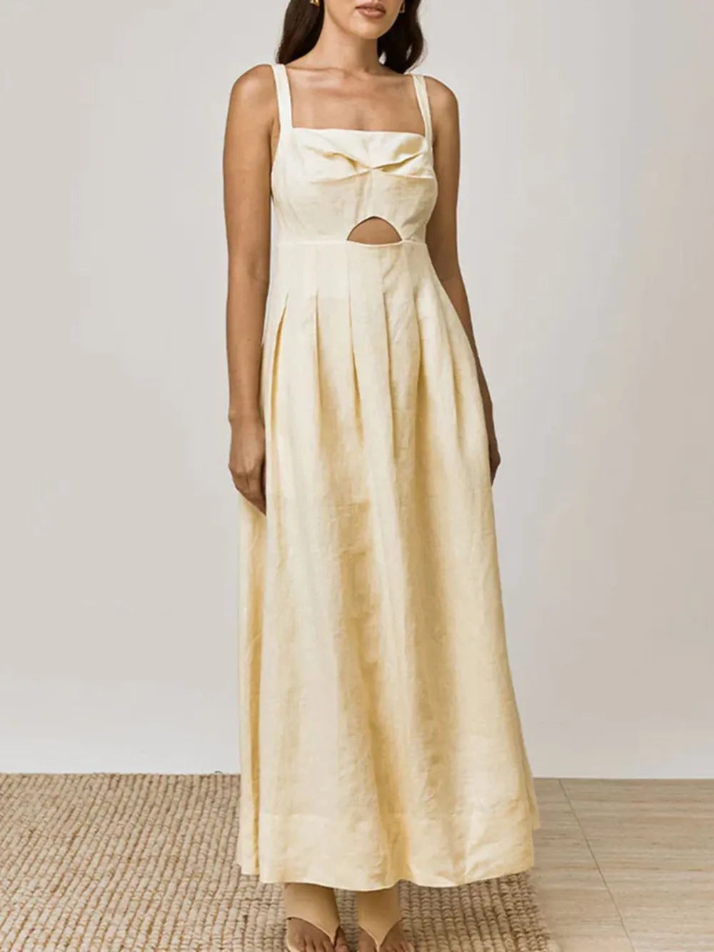 Devine Cutout Square Neck Cami Dress