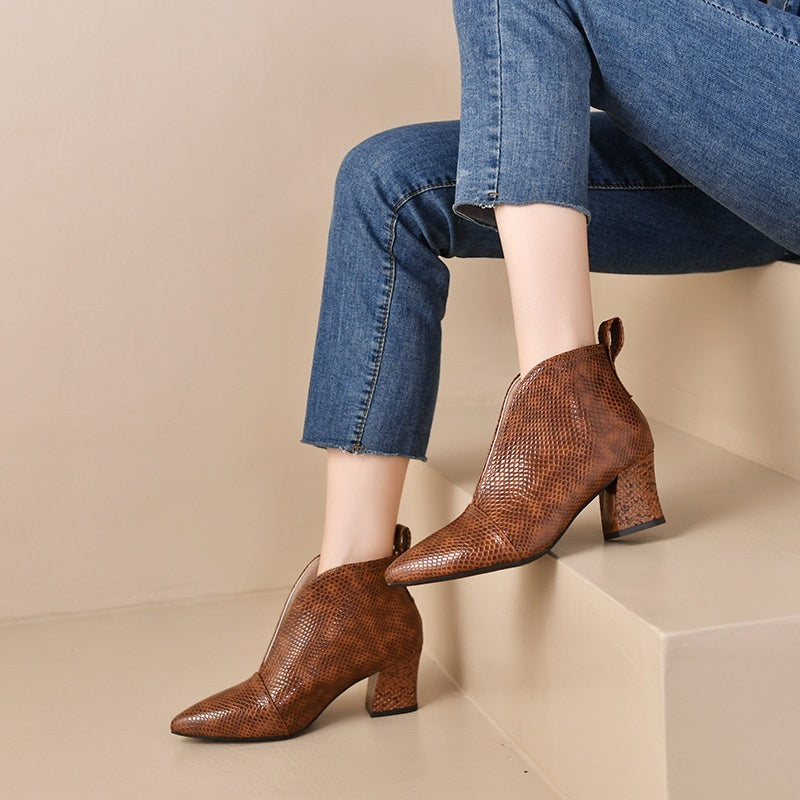 Women's High-Heeled Martin-Style Ankle Boots