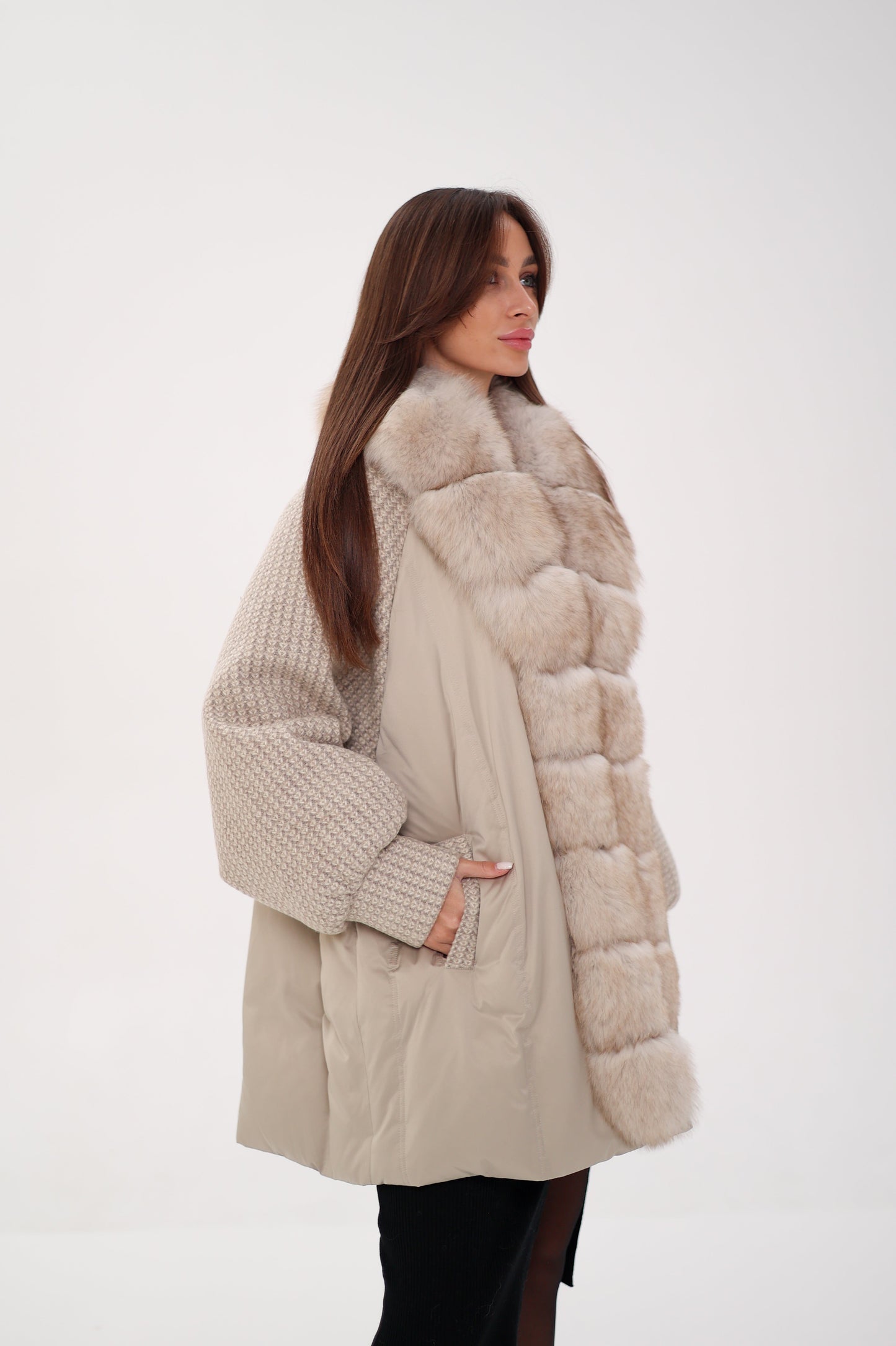 Abrigo de plumón Genuine Polar Fox Boucle