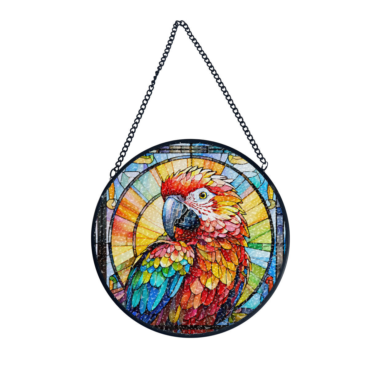 Stained Glass Colorful Bird Parrot Suncatcher Home Decor