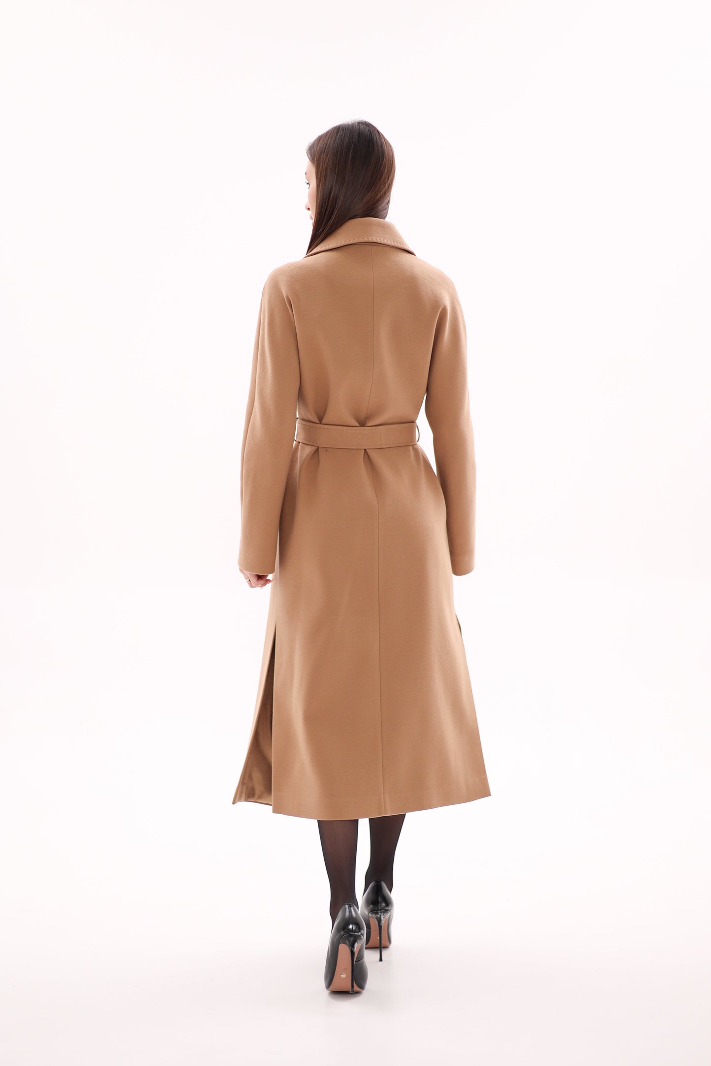 Abrigo cruzado de mezcla de lana Cambridge Comfort Classic en camel