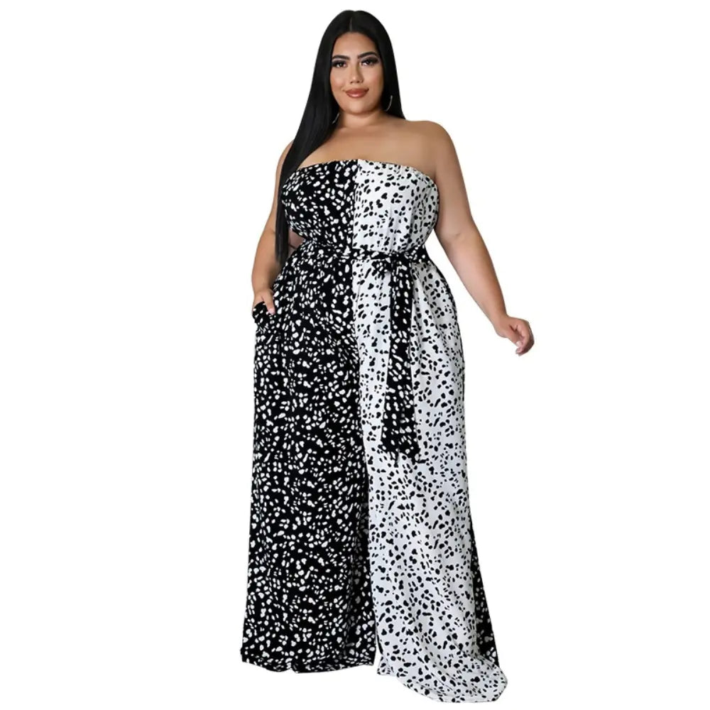 Plus Size Strapless Jumpsuit for Summer Streetwear