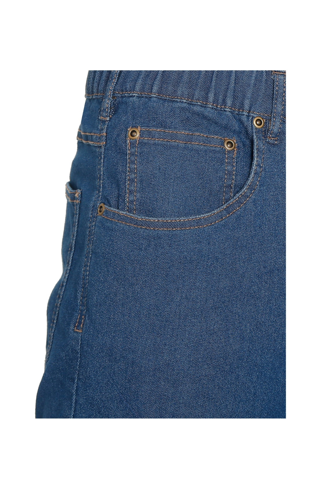 Pantalones vaqueros de mezclilla y sarga informales de hombre con cintura elástica sin cierre