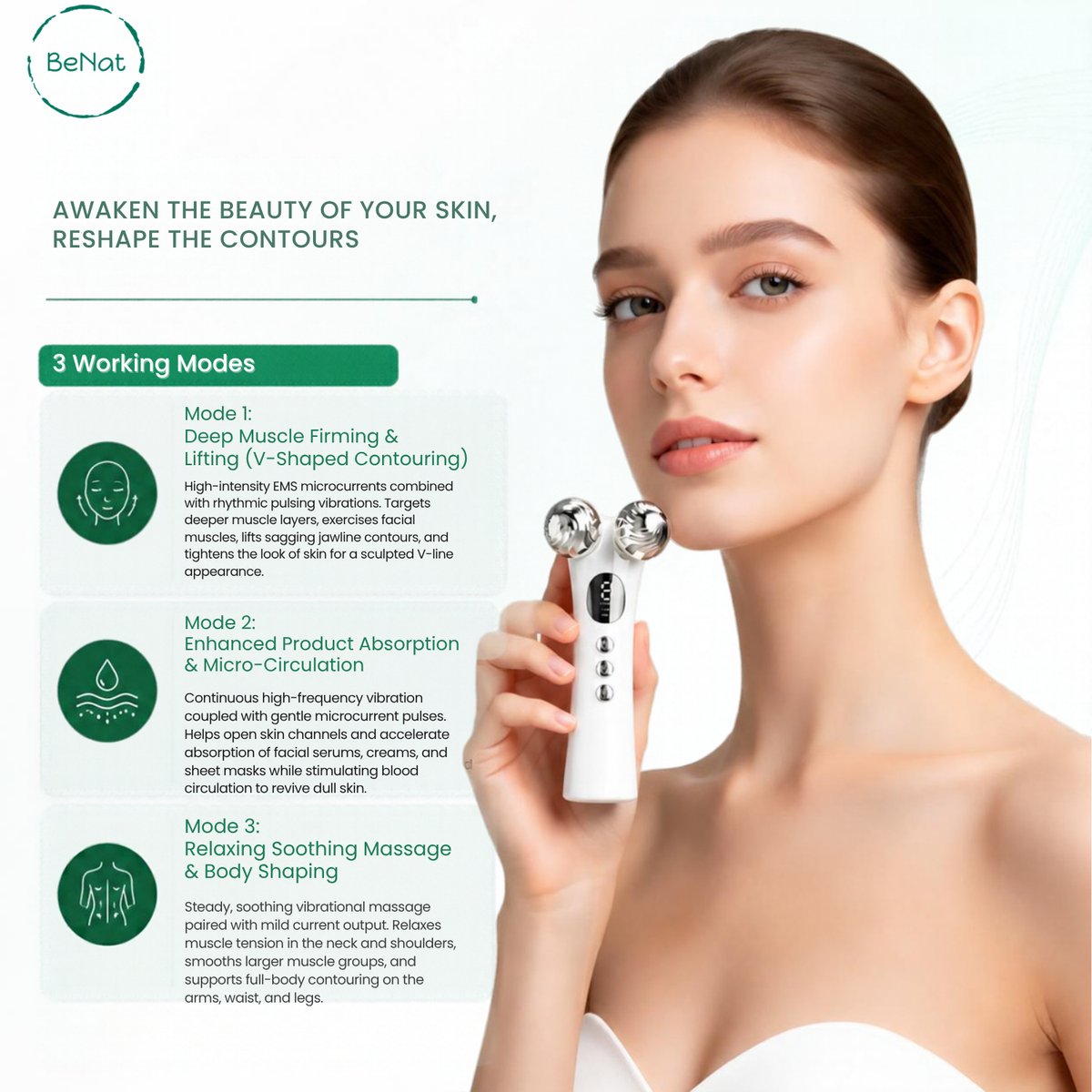 Advanced Microcurrent Facial Toning Device & Body Sculpting Massager