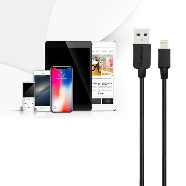 Cable USB de alta resistencia Esoulk 2A 3M (10ft) Negro