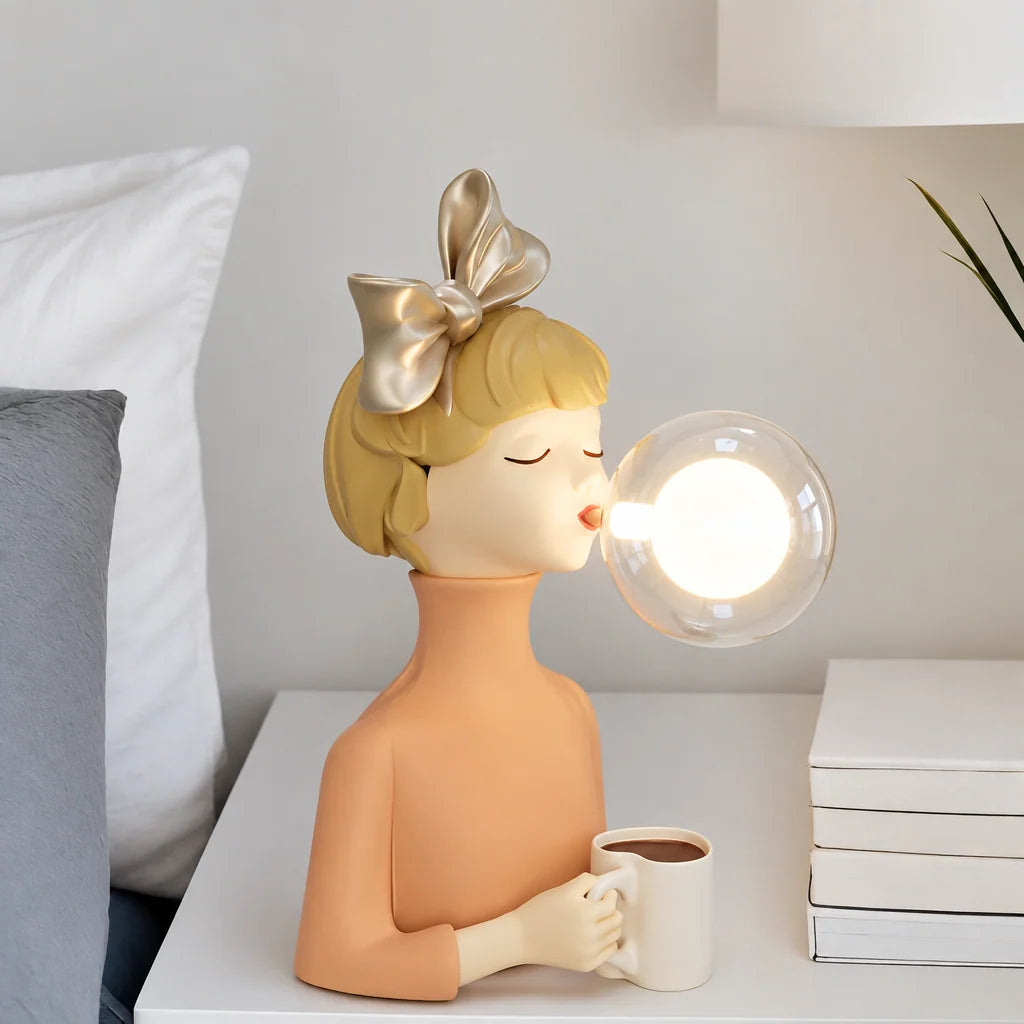 Parisian Bubble Girls Clear Glass LED Table Lamps