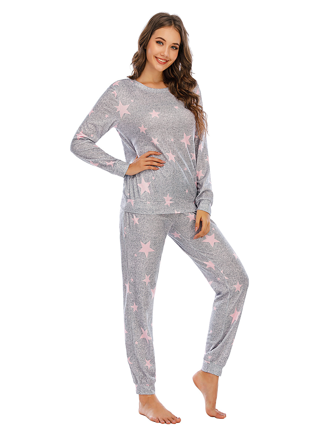 Conjunto de pijama de top y pantalón con estrellas