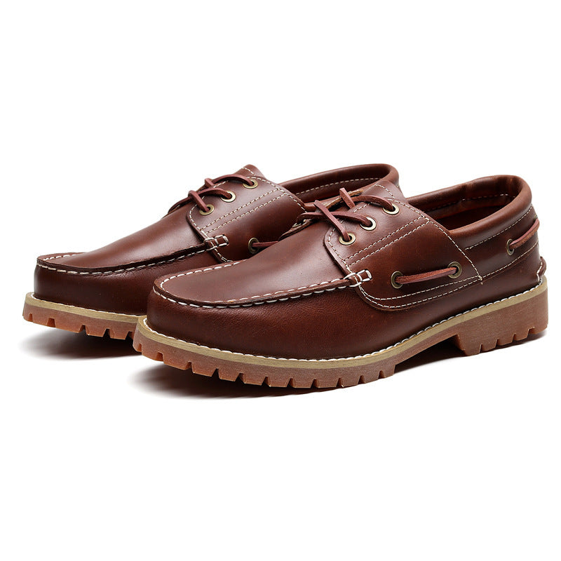 Men's First Layer Cowhide Low Top Classic British Heels