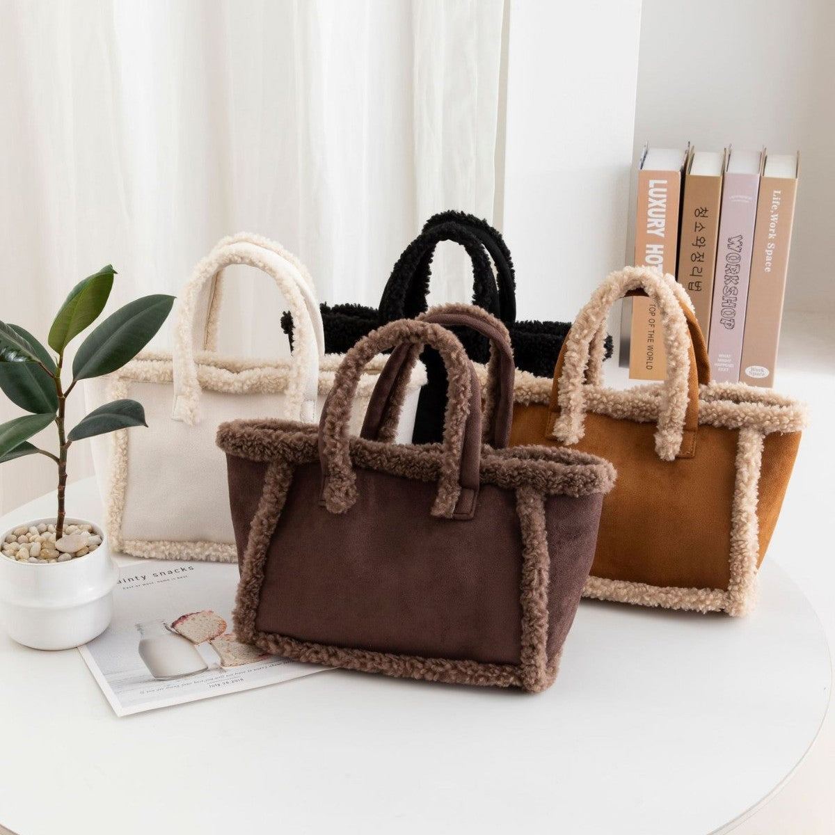 Women's Plush Crossbody Tote Bag Crossbody Bag