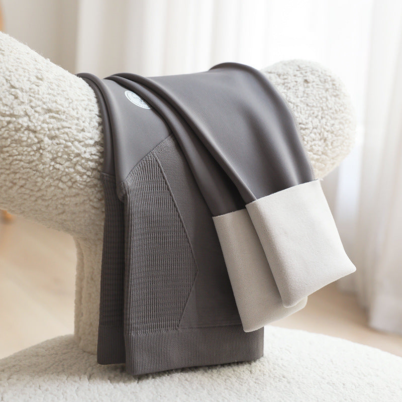 Leggings de maternidad con forro polar y soporte abdominal