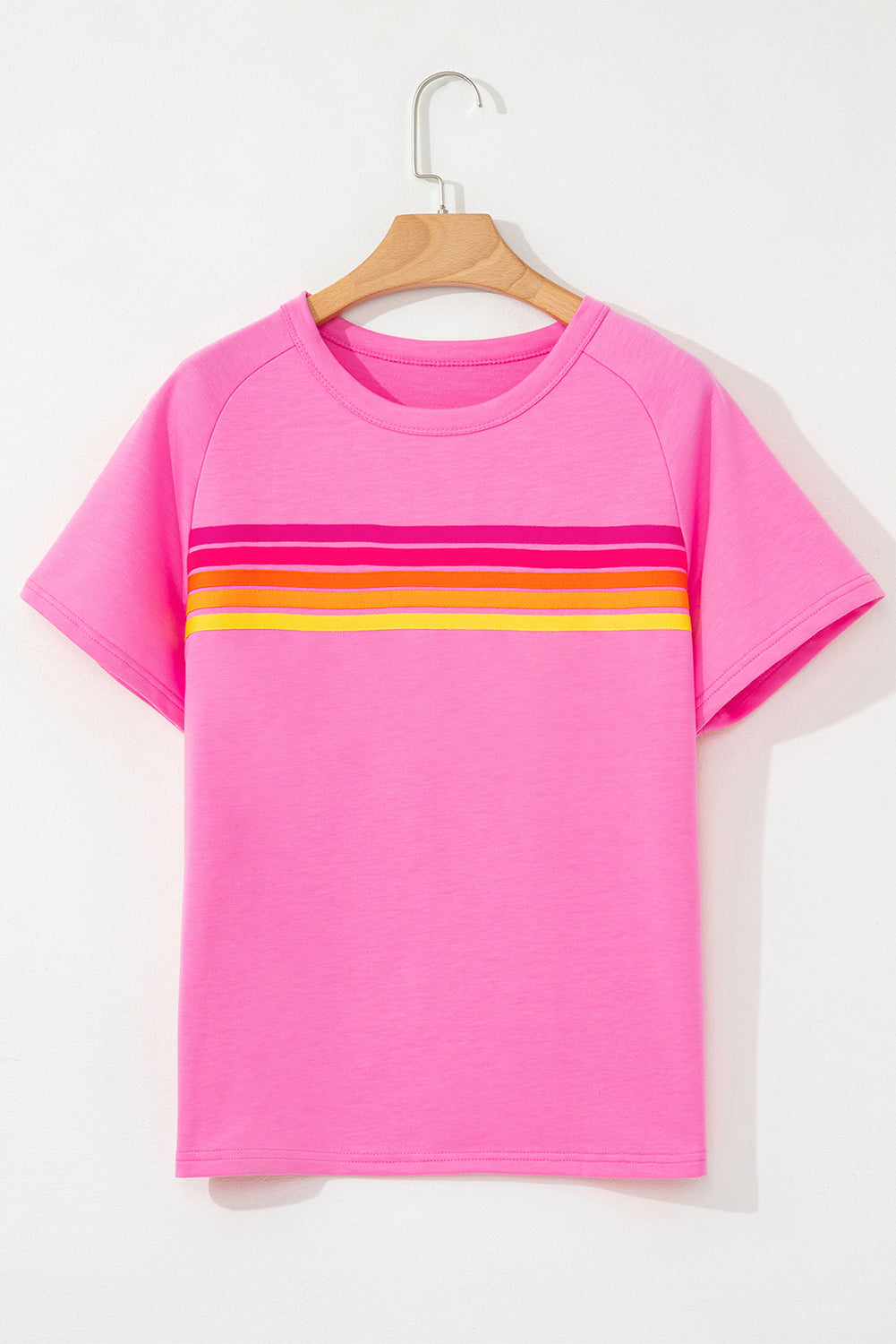 Camiseta Casual con Parche Frontal de Rayas Bonbon