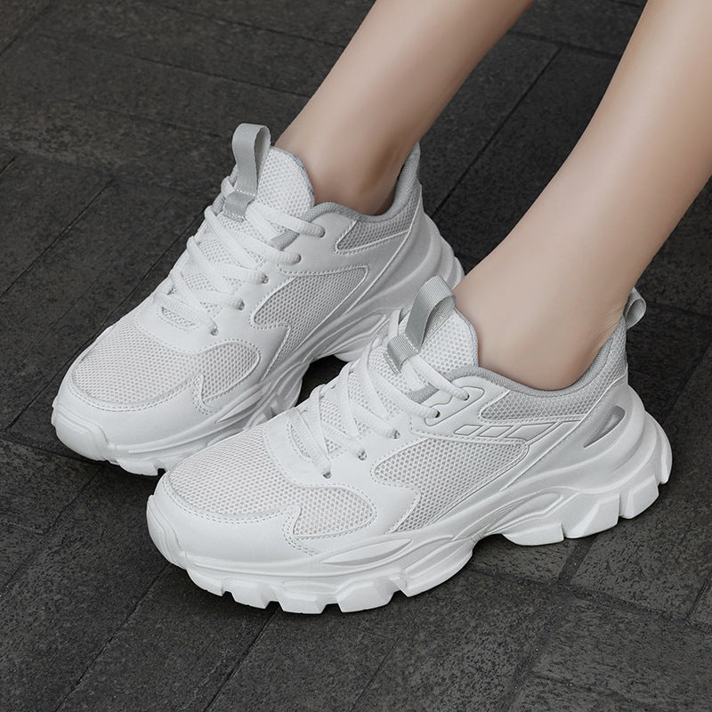 Breathable Soft-soled Casual White Sneakers For Women