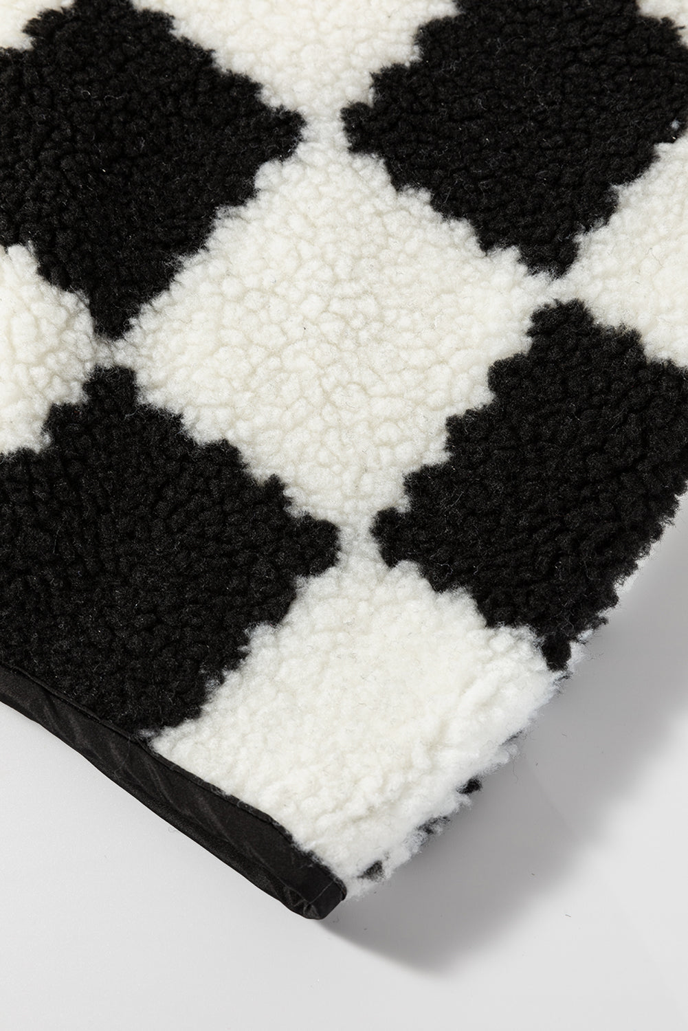Chaleco con cuello sherpa a cuadros caqui