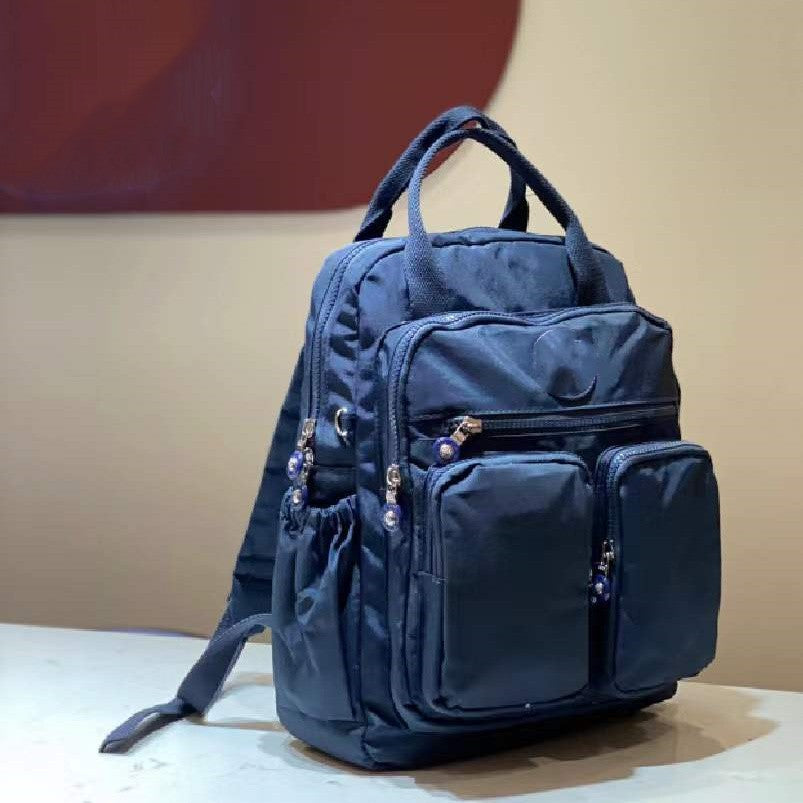 Leisure Backpack With Lightweight Nylon Multiple Pockets