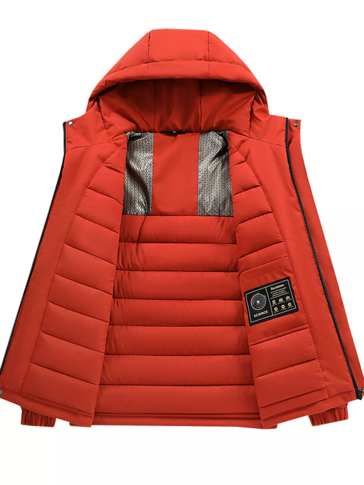 Men's Full Size Zip Up Hooded Winter Coat Plus Size