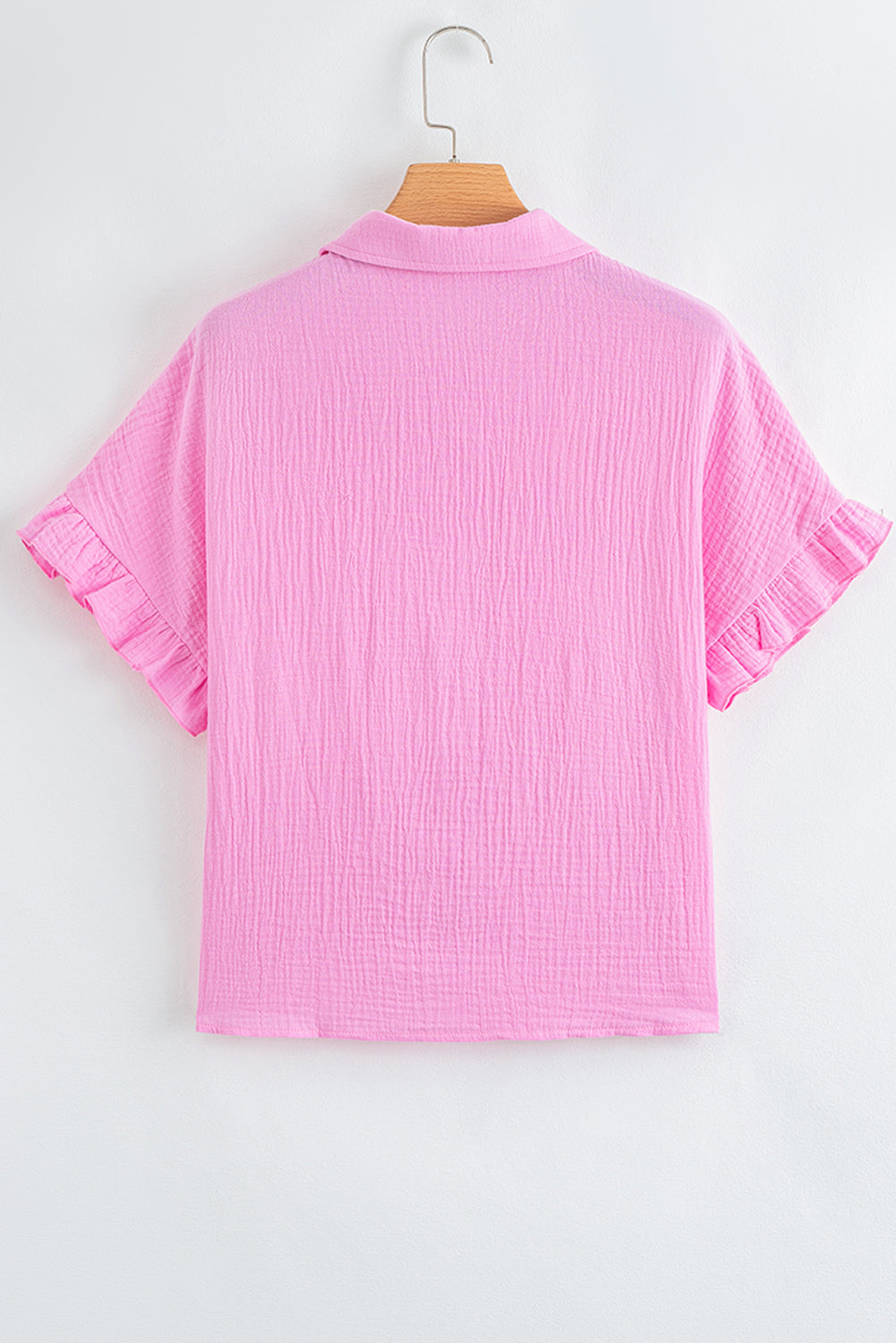 Camisa de manga corta con volantes y textura lavada a la piedra Bonbon