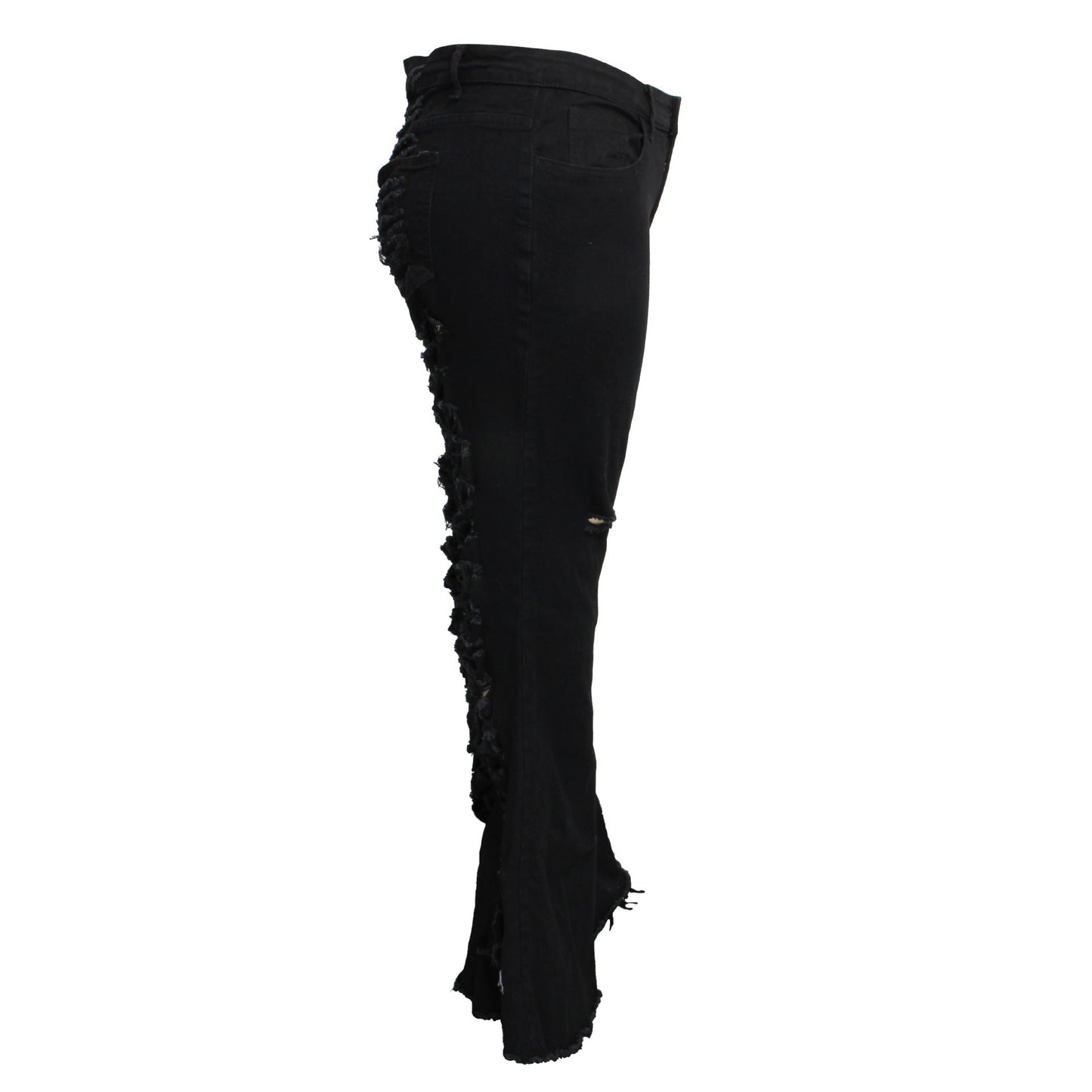 Fashion Trendy Unique Jeans Stretch Plus Size Bell-bottom Pants See size chart under “more details”