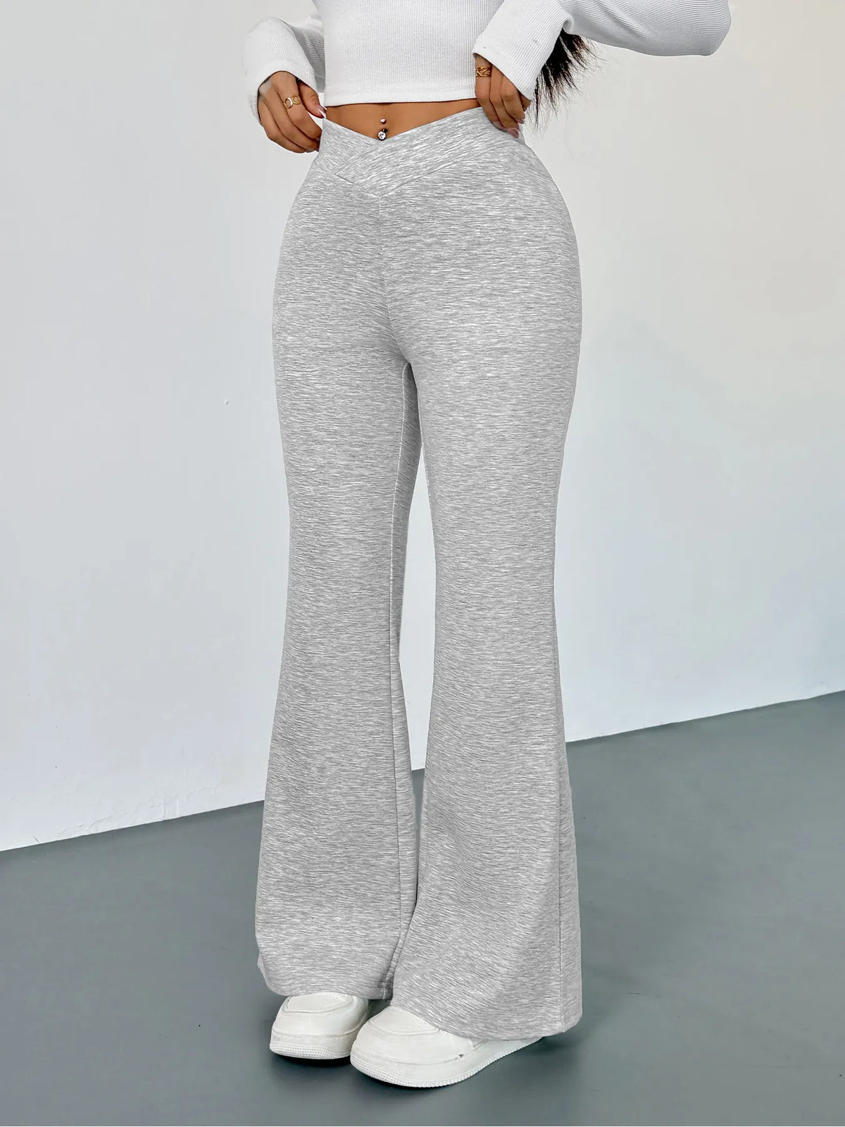 High Waisted Flare Leg Pants
