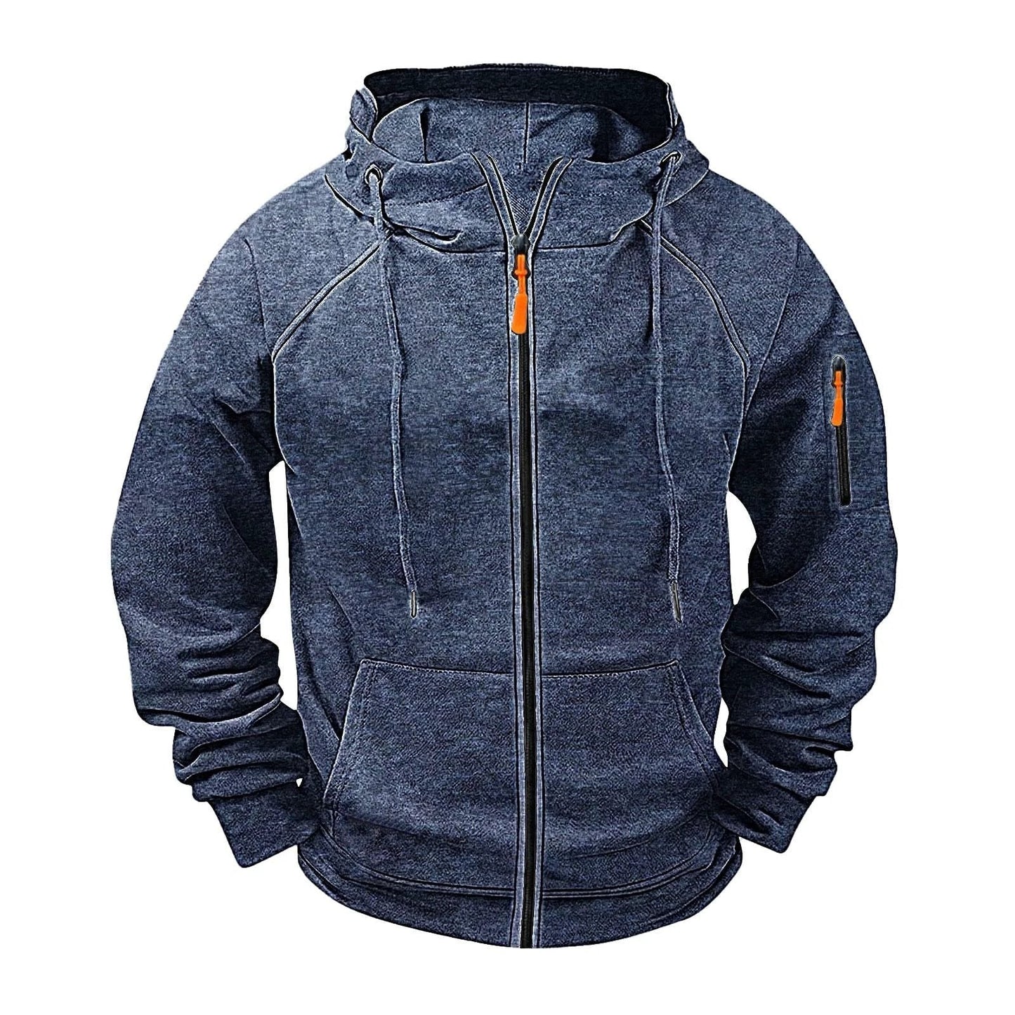 Men's Loose Leisure Hooded Zip-up Sweater
