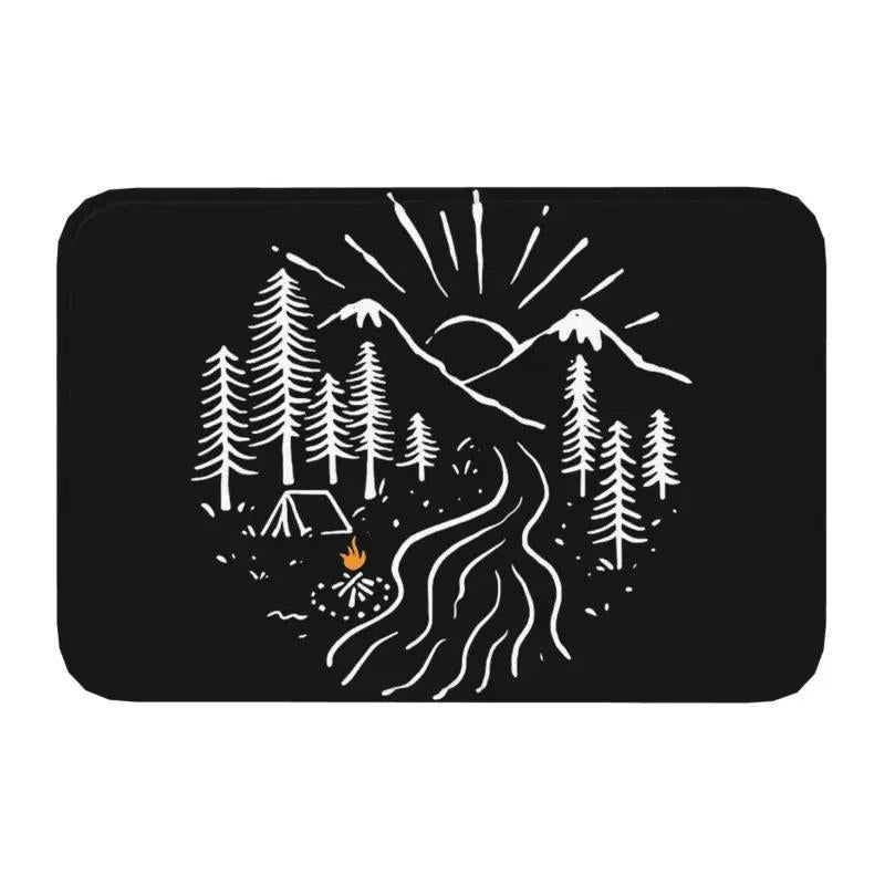 River Scenery Flocked Floor Mat Ground Protection Mat