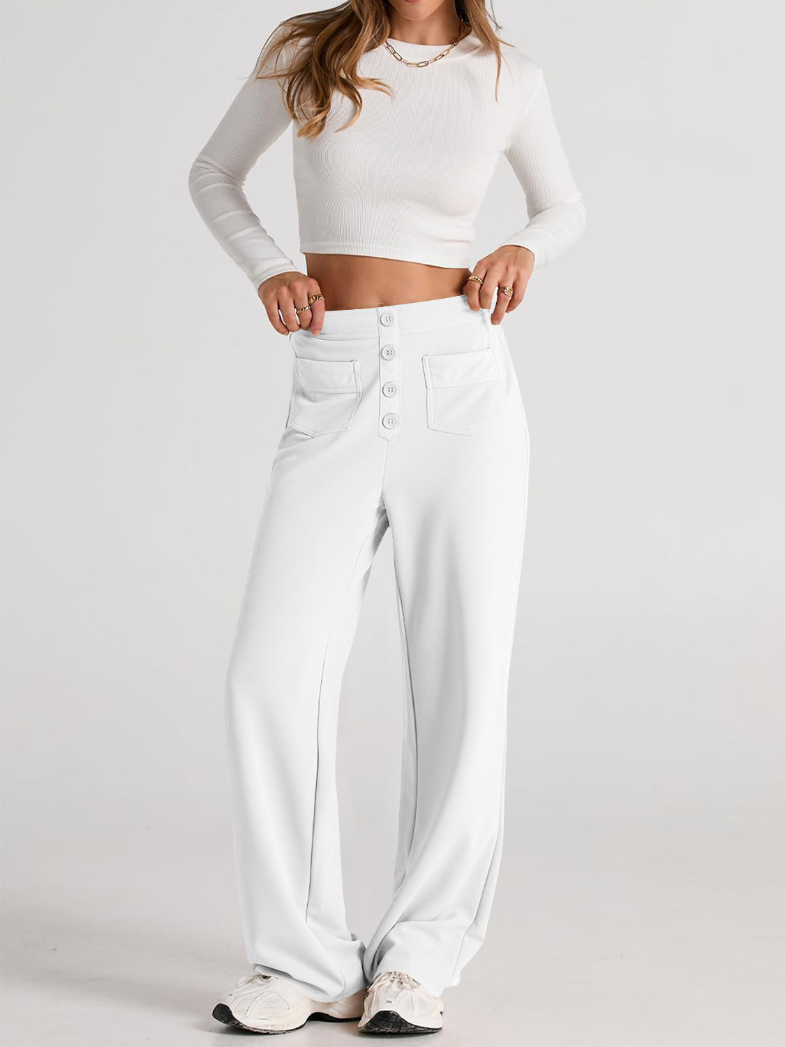 Pantalón ancho de talle alto