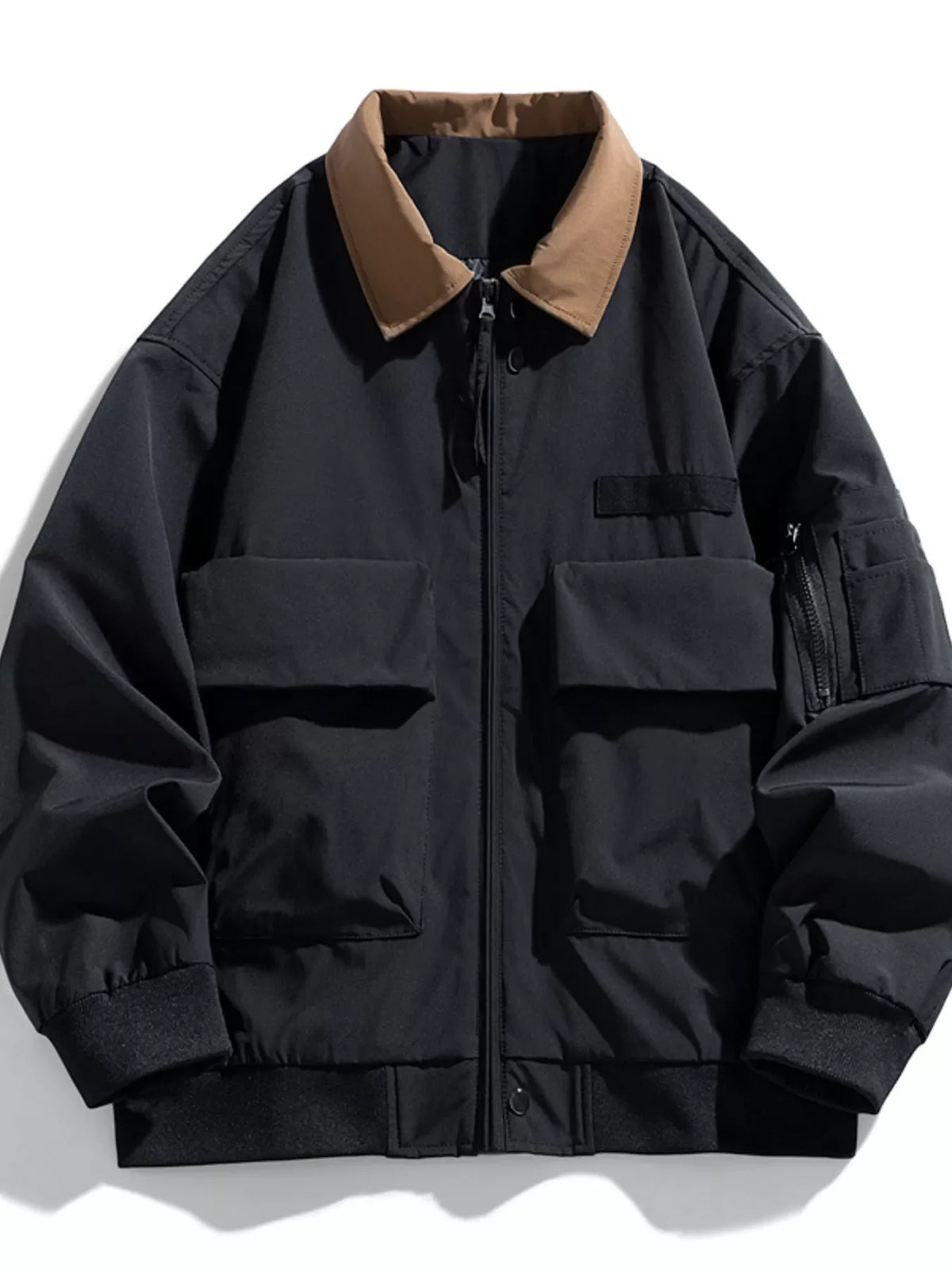 Men's Plus Size Zip Up Casual Bomber Jacket