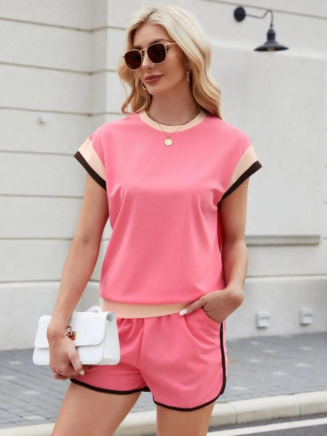 Trendsi Stylish Two-Piece Top and Shorts Set