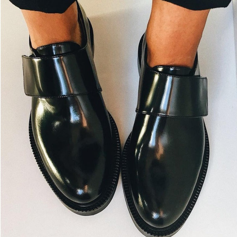 Women's Round Head Velcro Casual Heels
