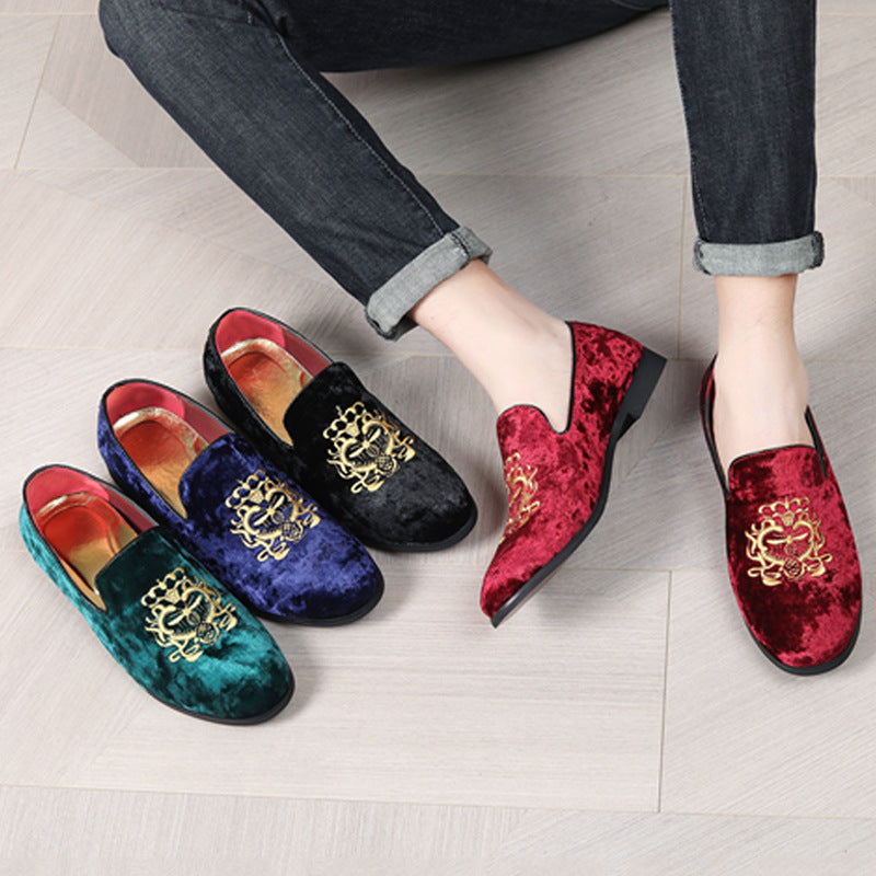 Men's Embroidered Slip-on Loafers