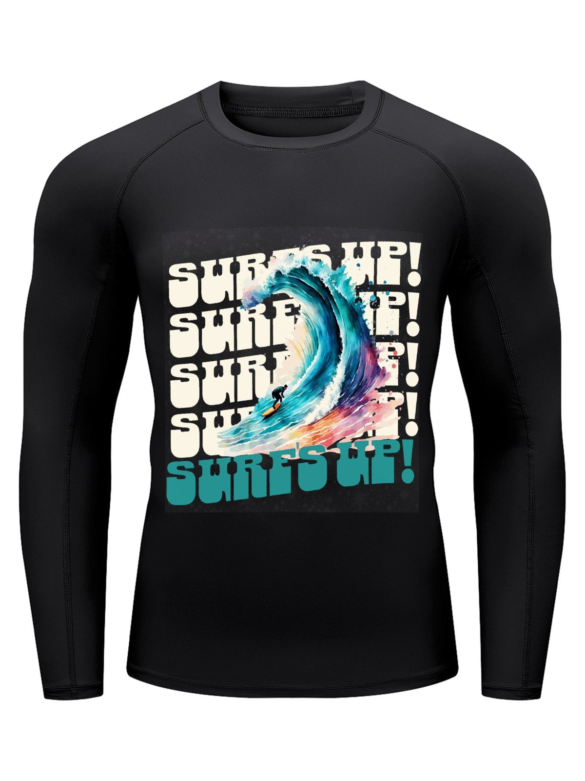 Surf's Up Men's Long-Sleeve Surfing Top (Front Printing)
