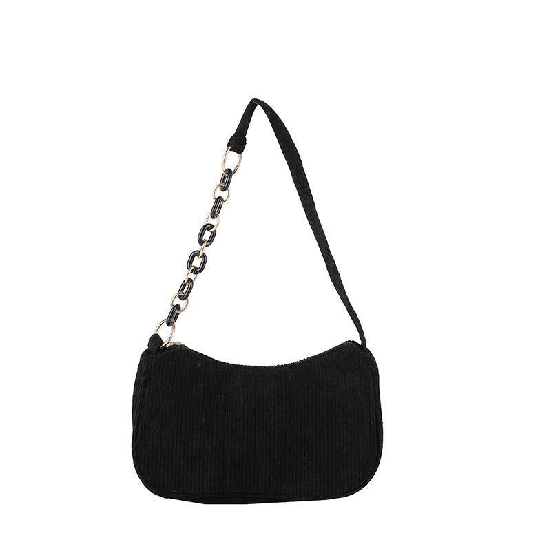 Artistic Fabric Bag Minimalist Casual Corduroy Single-shoulder Bag For Women