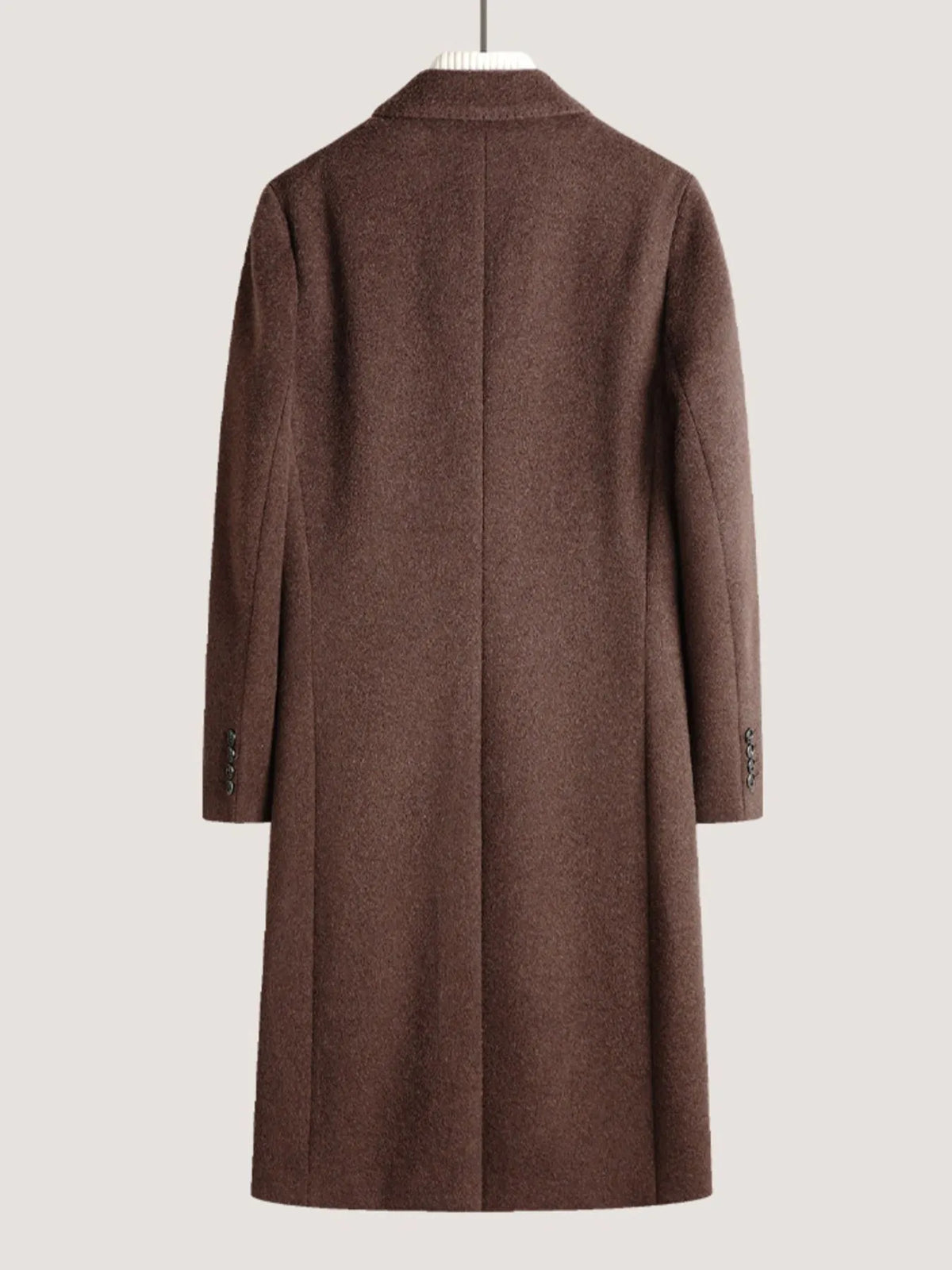 Men's Plus Size Double-Breasted Wool Overcoat