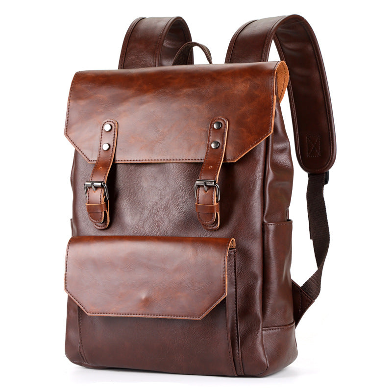 Crazy Horse Leather Large-capacity Backpack