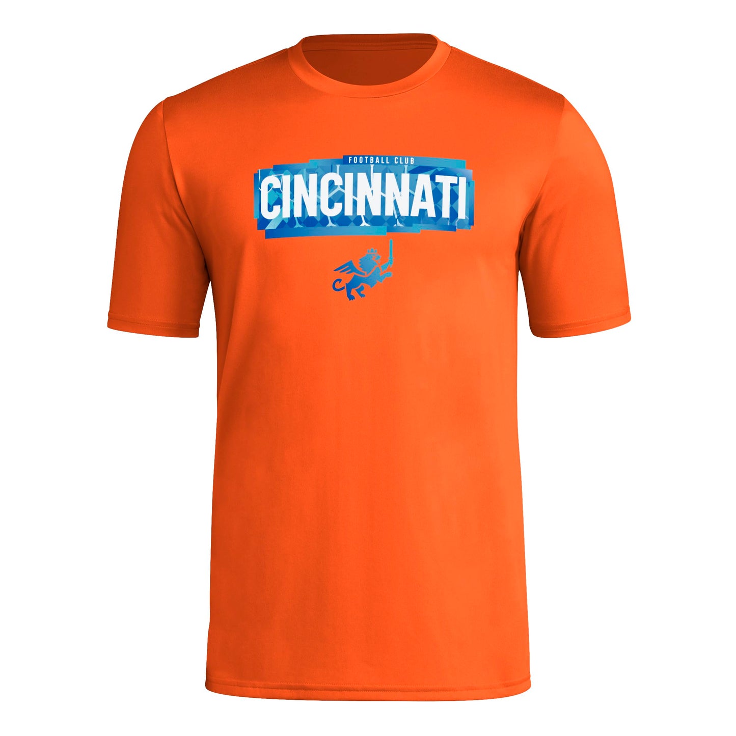 adidas Mens Short Sleeve Pre-Game T-Shirt Collegiate Orange/Fc Cincinnati Small