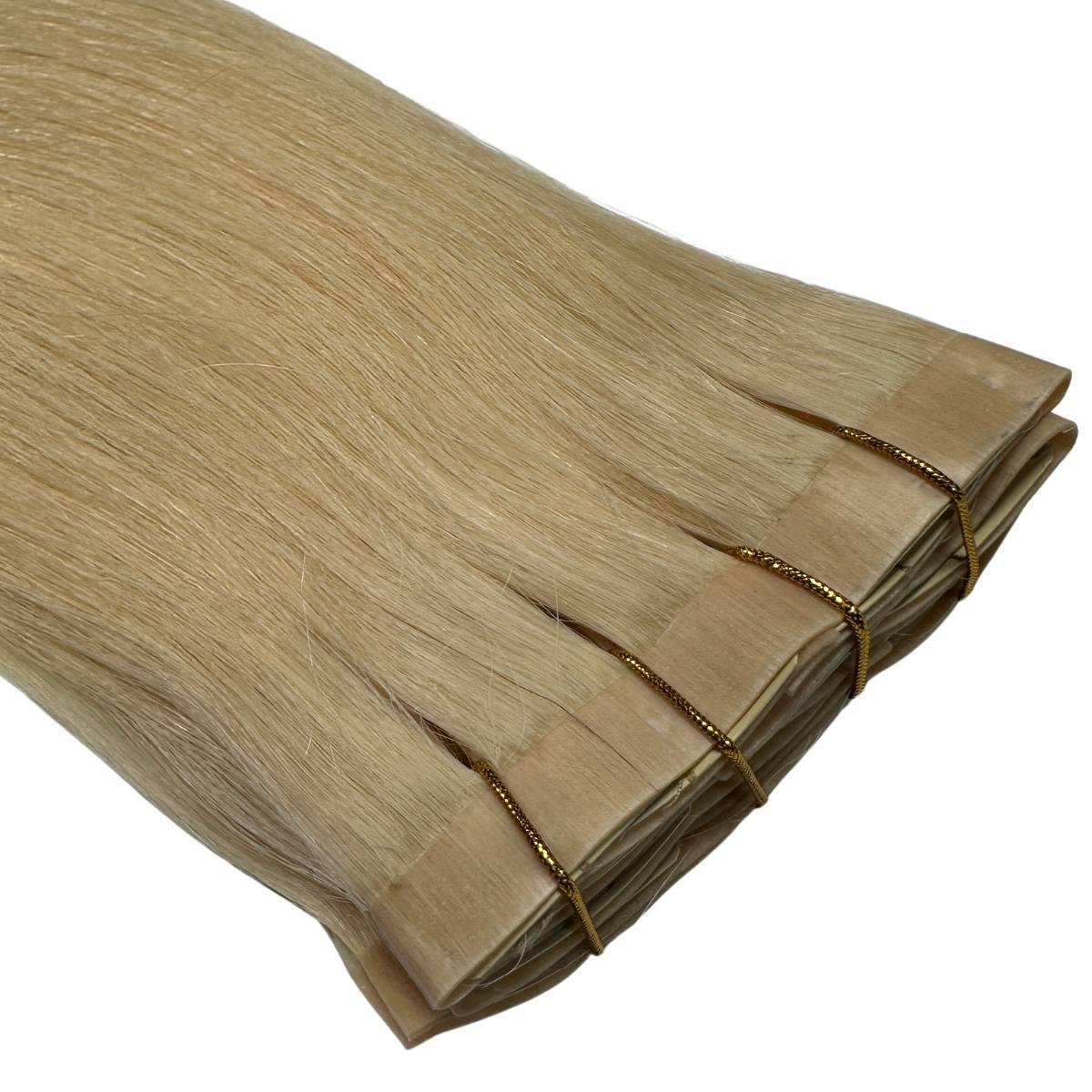 Extensiones de cabello 100% humano rubio natural liso con clip sin costuras