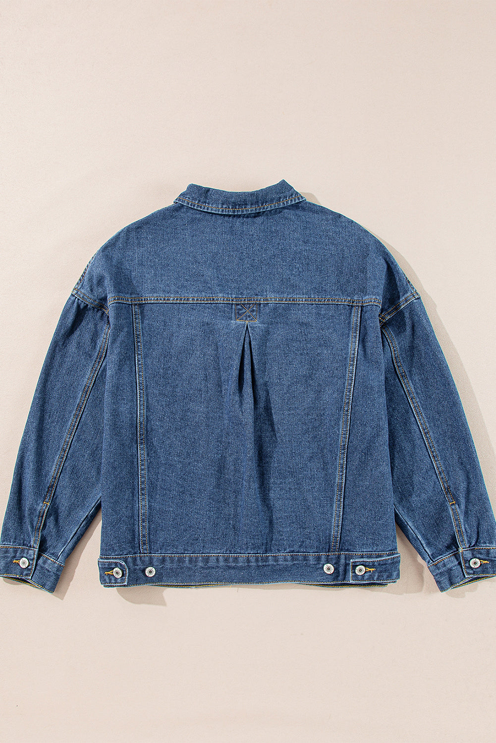 Chaqueta vaquera oversize con bolsillo, lavada a la piedra, a rayas azules