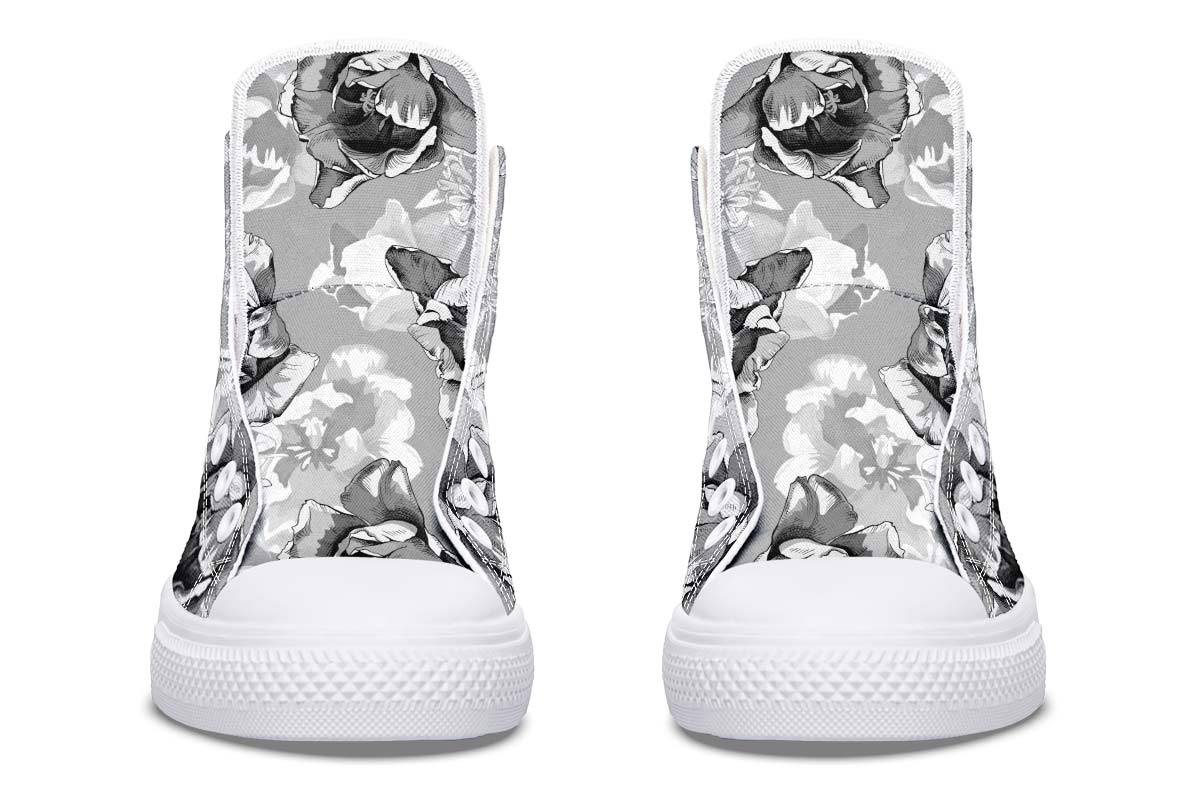 Printed Couple High Top Canvas Shoes
