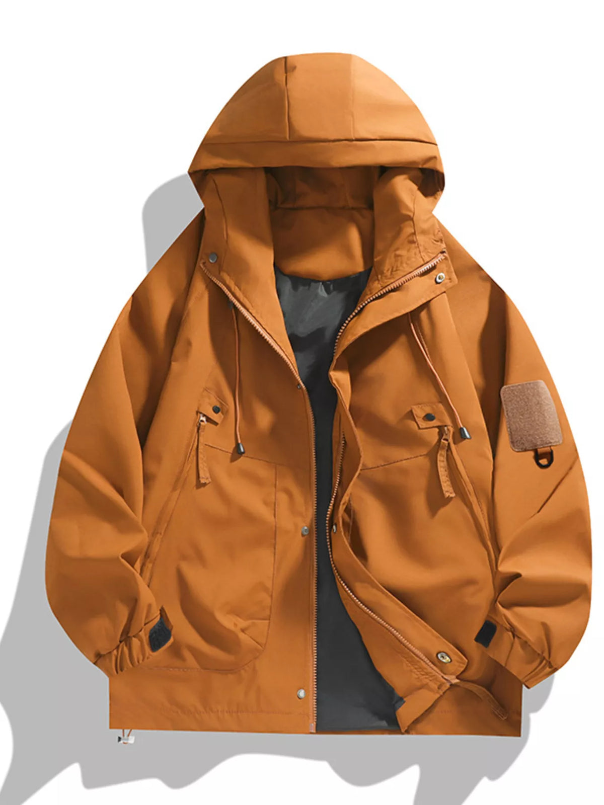 Men's Full Size Hooded Windproof Outdoor Jacket Plus Size